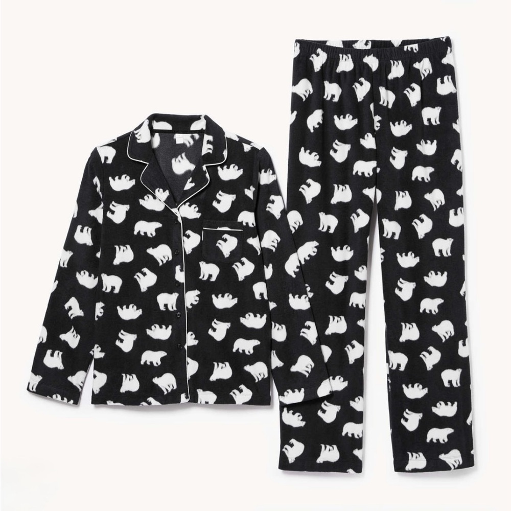 Women’s Black and White Bear Pajamas XL NWT